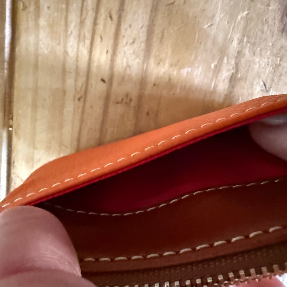 Dooney & Bourke Orange Leather Wristlet - Picture 4 of 4